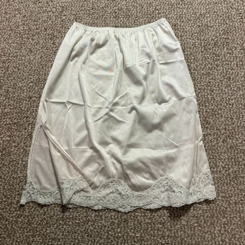 Adonna Vintage Nylon Half Slip Ivory Lace Trim Small Made in USA